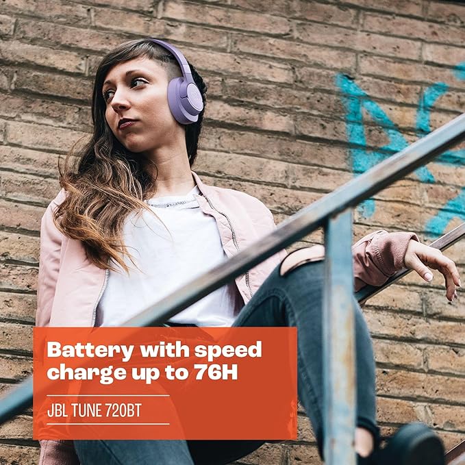 Załaduj obraz do przeglądarki galerii, JBL Tune 720BT Wireless Over-Ear Headphones | Purple | JBLT720BTPUR
