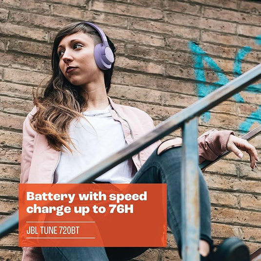 JBL Tune 720BT Wireless Over-Ear Headphones | Purple | JBLT720BTPUR