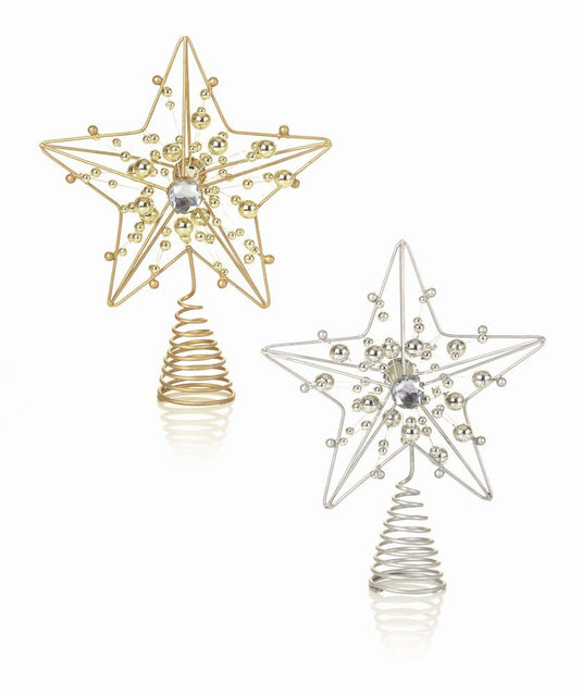 Premier 18cm Gold Silver Tree Top Star | AC155930