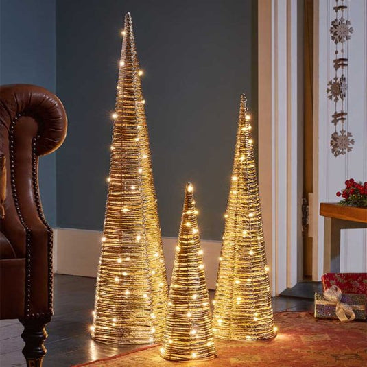 Champagne Braid TreeBelisks | Set of 3 | 2532129