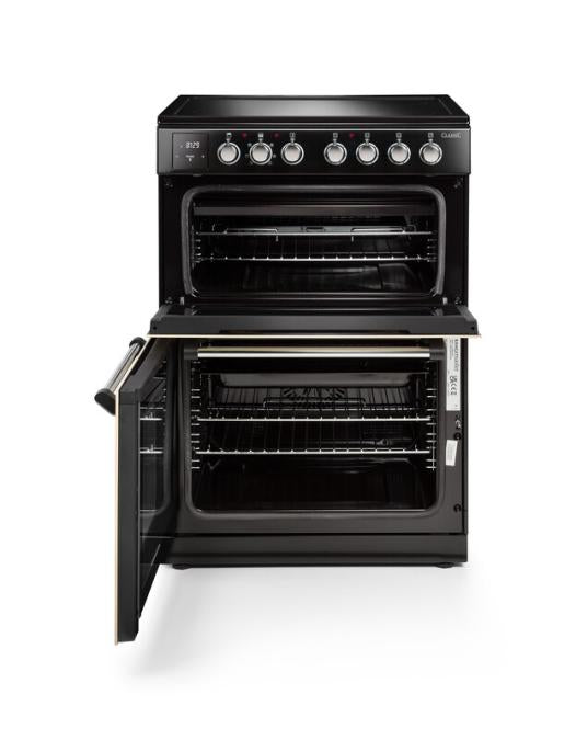 Rangemaster Classic 60cm | Ceramic | Black with Chrome trim | 128100 | CLA60ECBL/C