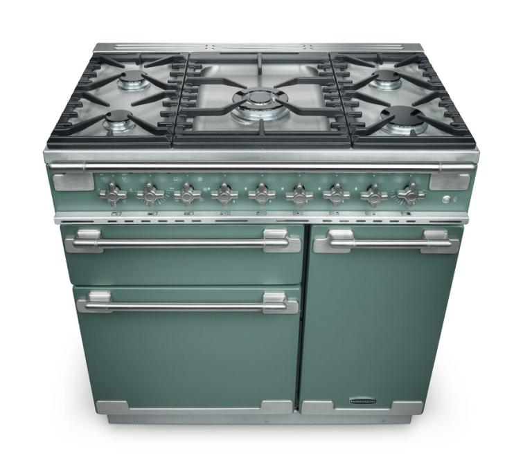Завантажте зображення в засіб перегляду галереї, Rangemaster Elise 110 | Dual Fuel |Mineral Green | Brushed Nickel Trim | ELS110DFFMG/
