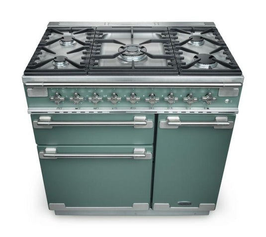 Rangemaster Elise 110 | Dual Fuel |Mineral Green | Brushed Nickel Trim | ELS110DFFMG/