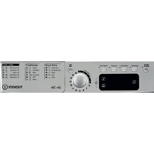 Indesit 8/6KG Washer Dryer | 1400rpm | Silver | EWDE861483SUK