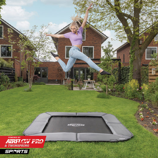 Berg Ultim Champion Flatground Trampoline | 200CM/ 7FT | Grey | 32.31.11.30