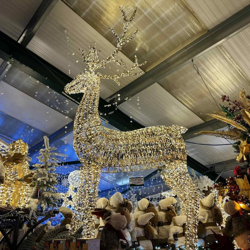 Load image into Gallery viewer, Lumineo Gold Twist Micro LED Reindeer | 270cm | 302183
