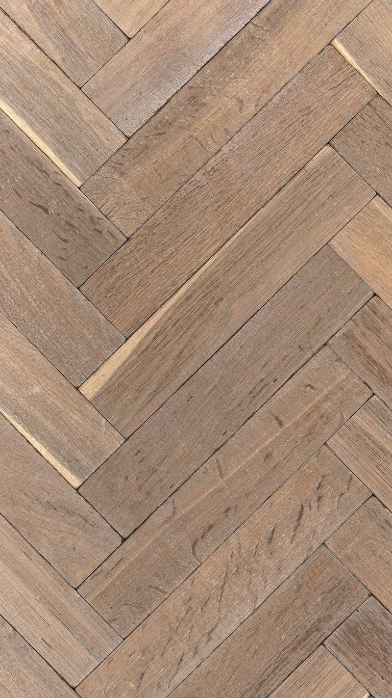 Load image into Gallery viewer, Canadia White Oak Tumbled Herringbone | Double Smoked &amp; White Oiled | 10mm | 1.196Y2/1.09m2 | 9013
