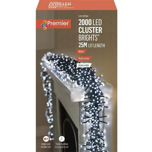 Premier 2000 LED Multi-Action Clusterbrights With Timer | White | 141588
