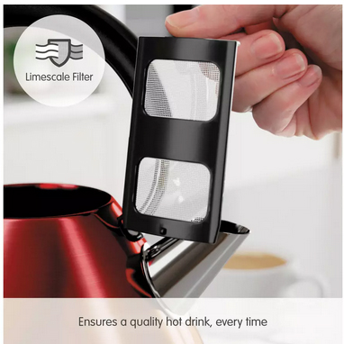 morphy richards venture kettle in red limescale filter