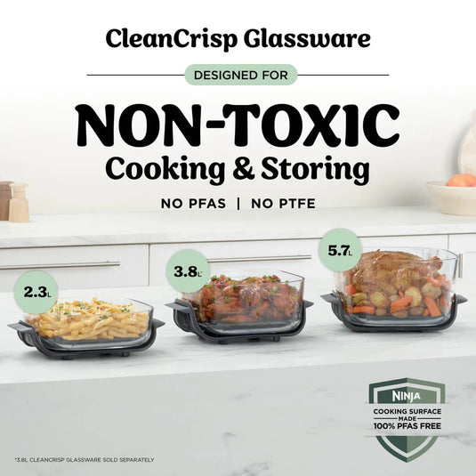 Ninja Crispi Pro 7-In-1 Glass Air Fryer | Ash Grey | AS101UKGY