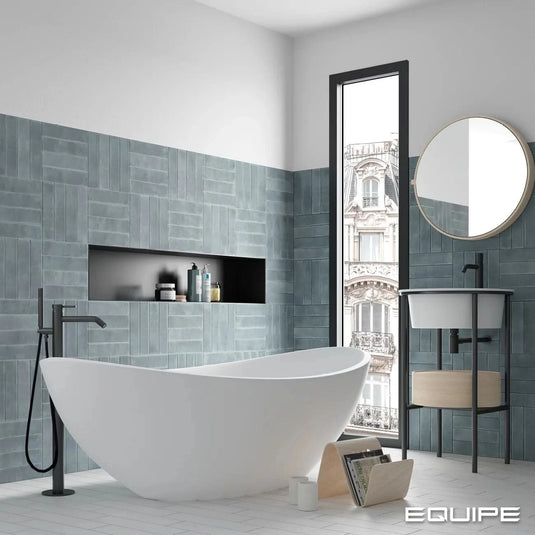 argile tile in sky, 6x24.6cm in the bathroom