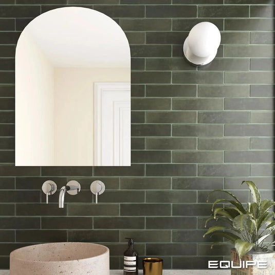 argile tile in khaki, 6x24.6cm in the bathroom