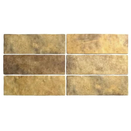 artisan tile in gold, 6.5x20cm