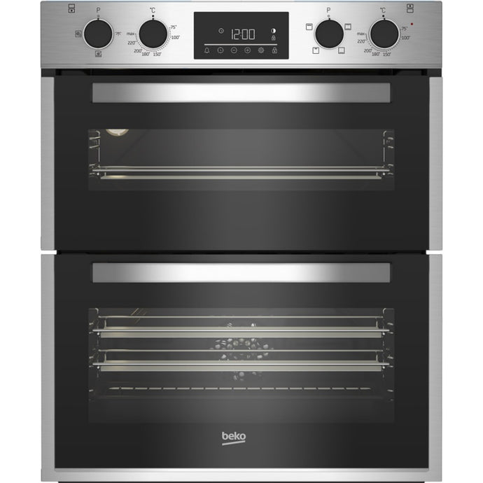 Beko 72cm Built Under Double Fan Oven Stainless Steel | BBTF26300X