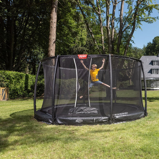 Berg Champion InGround Trampoline | 270CM/ 9FT | Safety Net Deluxe | Grey | 35.39.91.00