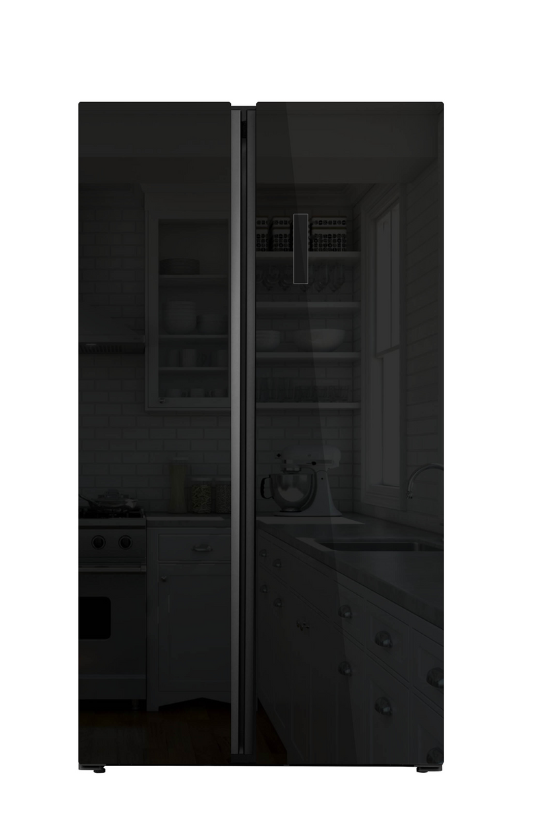 Load image into Gallery viewer, PowerPoint American Style Fridge Freezer Black Glass | P98317SKBLG
