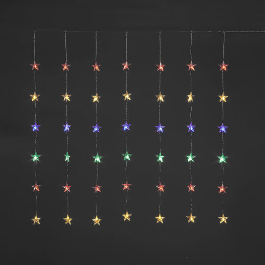 42 LED Curtain Star Lights White, Multi, Link series 1.2m | CL10324
