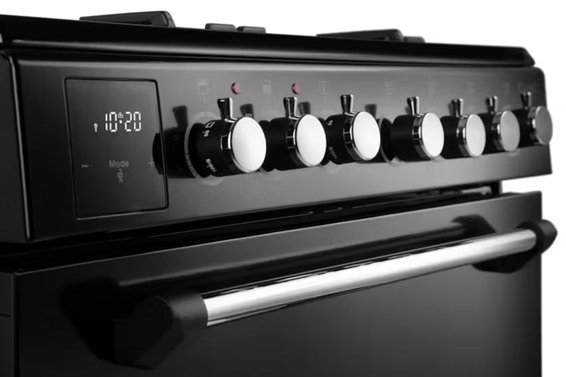 Load image into Gallery viewer, Rangemaster Cooker Classic 60 | Dual Fuel | Black | Chrome Trim | 128080 | CLA60DFFBL/C
