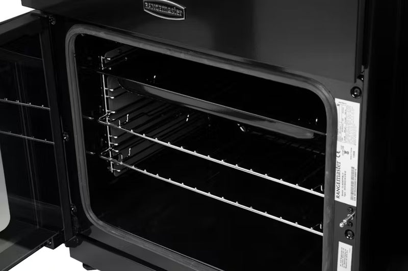 Load image into Gallery viewer, Rangemaster Cooker Classic 60 | Dual Fuel | Black | Chrome Trim | 128080 | CLA60DFFBL/C
