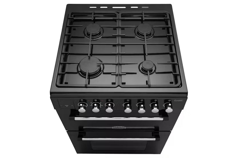 Load image into Gallery viewer, Rangemaster Cooker Classic 60 | Dual Fuel | Black | Chrome Trim | 128080 | CLA60DFFBL/C

