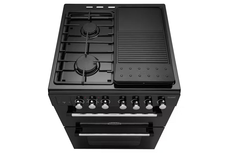 Load image into Gallery viewer, Rangemaster Cooker Classic 60 | Dual Fuel | Black | Chrome Trim | 128080 | CLA60DFFBL/C
