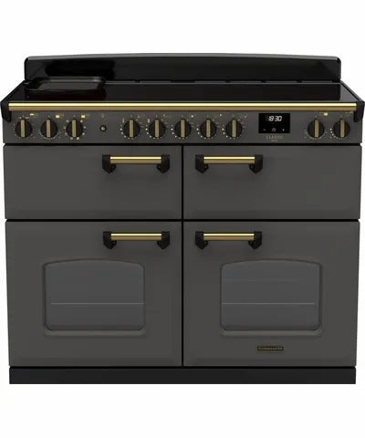 Rangemaster Classic Deluxe Bc 110 Induction Slate with Antique Brass trim | CLDLB110EIPSLT/AB1