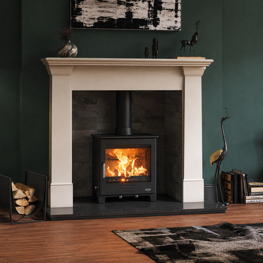 Package Deal: Henley Severn 8Kw Multifuel Stove + Kildare Alpine White Surround 54