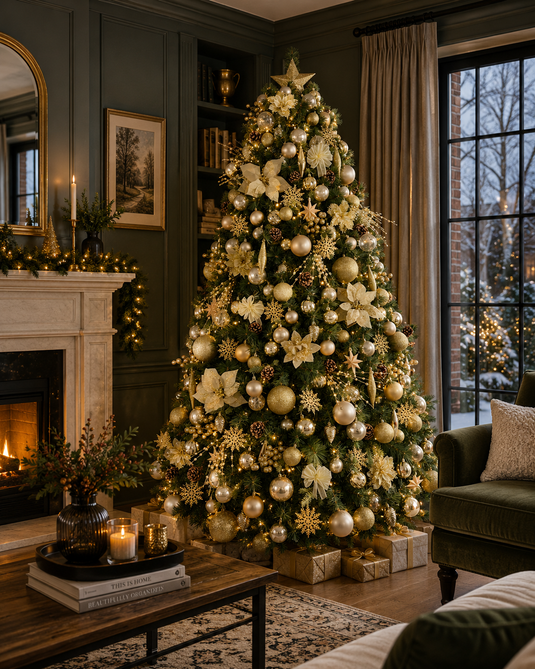 Portland Fir 7 ft Pre-Lit Luxury Decorated Tree Charmed Elegance | EB201(2)PLACP