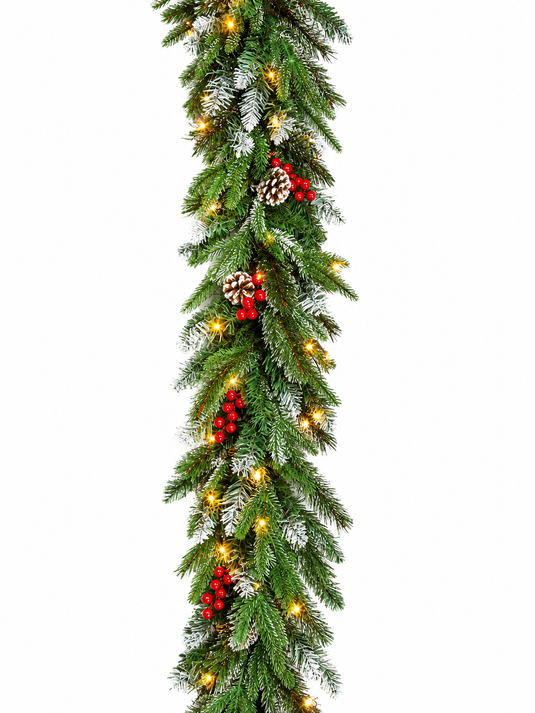 Premier Pre-Lit New Jersey Garland with 50 Warm White LEDs | 1.8m | 302109