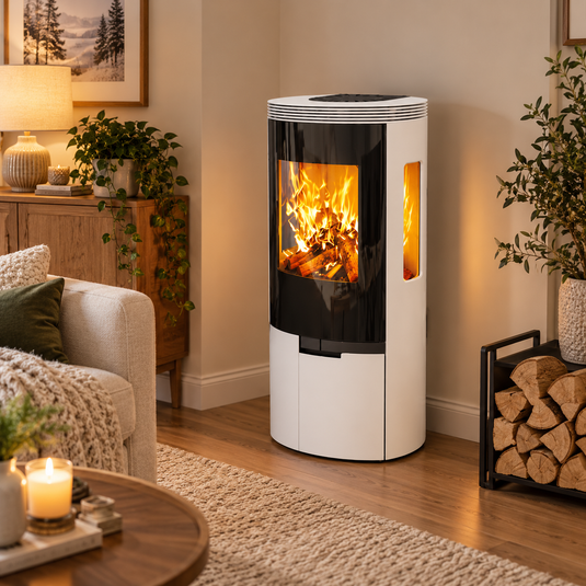 Henley Elipse G6 7.3KW Eco Wood Burning Stove | White | ST462