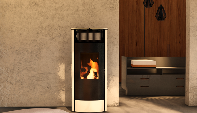 dicla claudia 10 wood pellet stove in black, 10kw