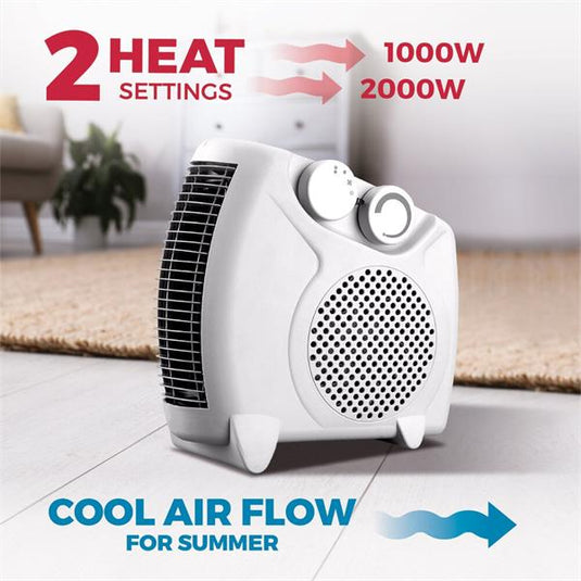 De Vielle Dual Fan Heater 2000W | White | DEF978005