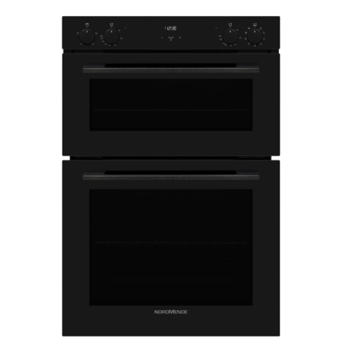 Nordmende Built In Double Multifunction Oven with Catalytic Liners Pure Black Glass | DOIC426PBL