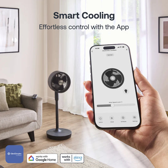 Dimplex 2 In 1 Cordless DC Air Circulator 6 Speed Remote Control Voice Active | DXRCF001