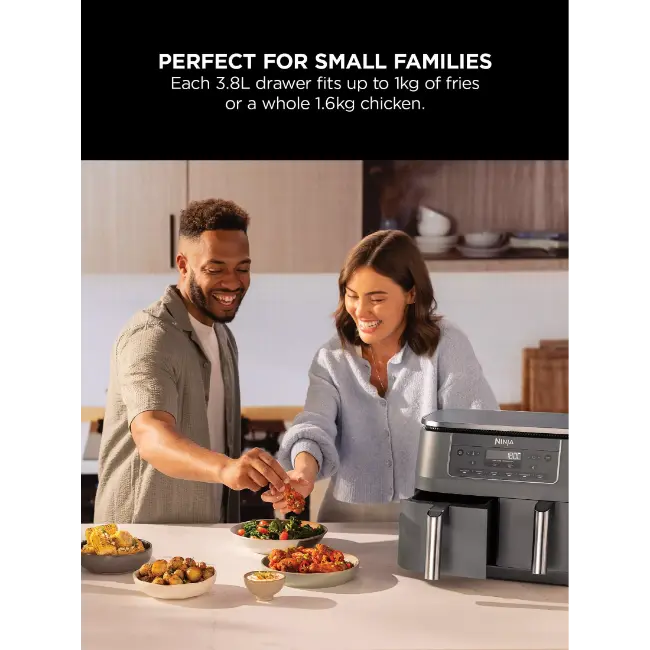 Завантажте зображення в засіб перегляду галереї, Ninja 6-in-1 Dual Airfryer 7.6L | Gunmetal Grey | DZ300UK
