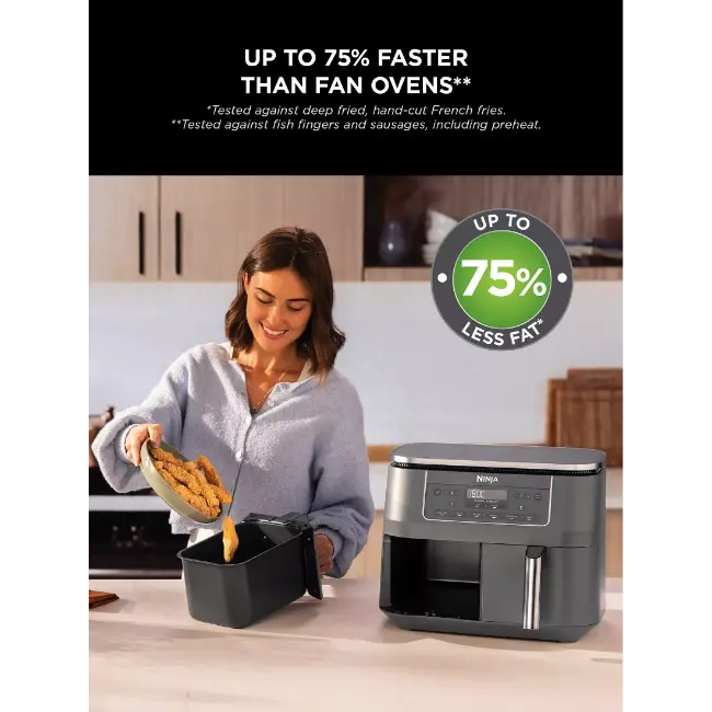 Завантажте зображення в засіб перегляду галереї, Ninja 6-in-1 Dual Airfryer 7.6L | Gunmetal Grey | DZ300UK
