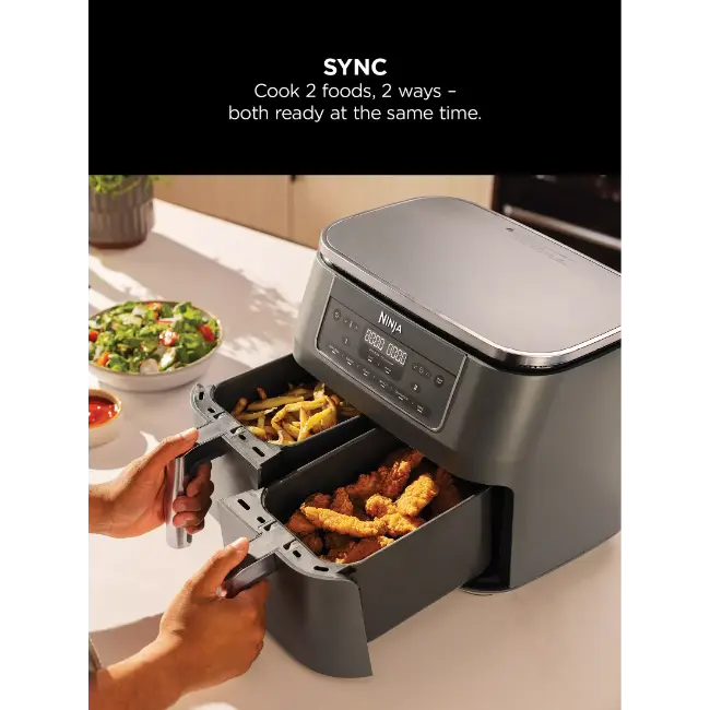 Завантажте зображення в засіб перегляду галереї, Ninja 6-in-1 Dual Airfryer 7.6L | Gunmetal Grey | DZ300UK
