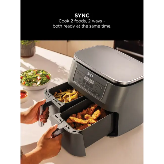 Ninja 6-in-1 Dual Airfryer 7.6L | Gunmetal Grey | DZ300UK