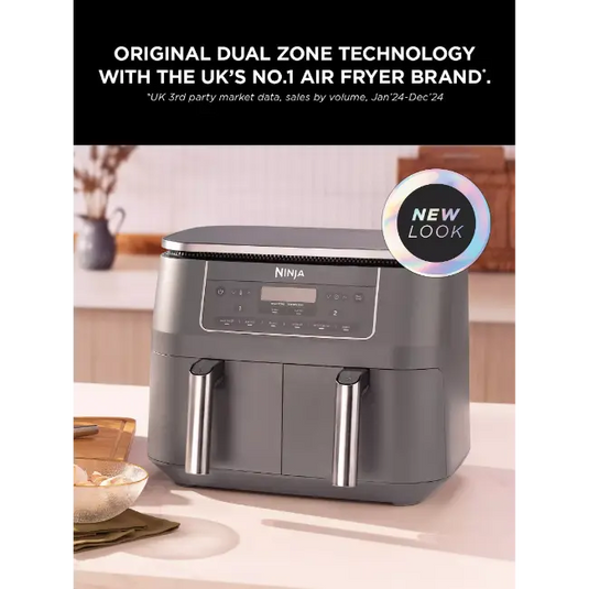 Ninja 6-in-1 Dual Airfryer 7.6L | Gunmetal Grey | DZ300UK