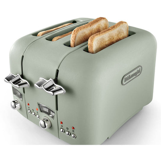 DeLonghi Argento Flora 4 Slice Toaster | Green | CT04.GR