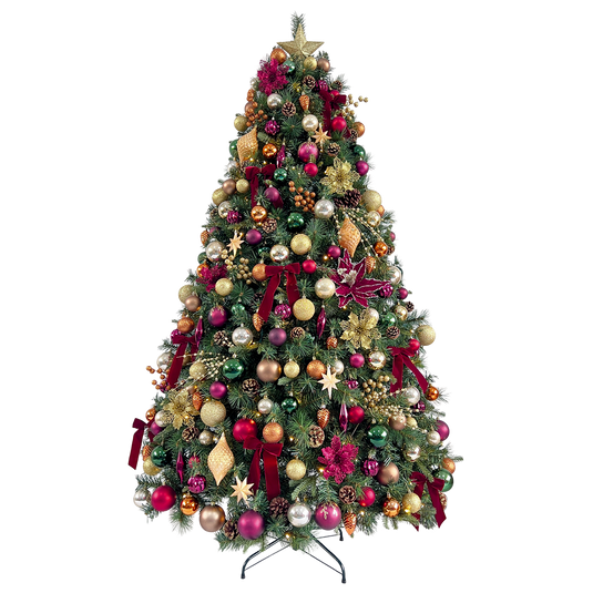 Portland Fir 7 ft Pre-Lit Luxury Decorated Tree The Kensington | EB201(2)PLDCP