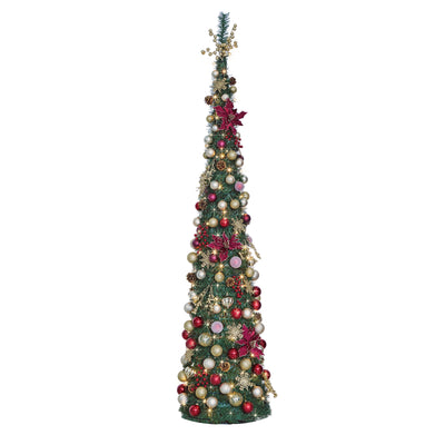 Portland Fir 7 ft Pre-Lit Decorated Pop Up Tree Classic Balmoral | EB206(2)PLB