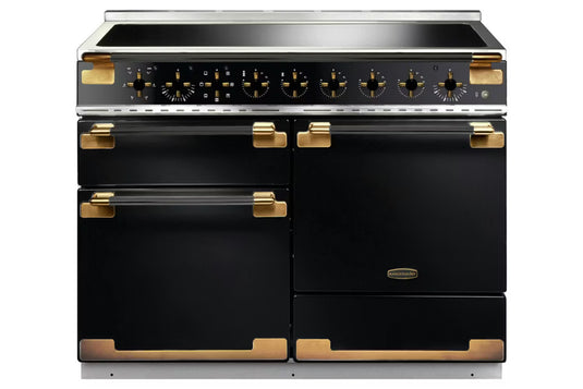 Rangemaster Elise Luxe 110 Black Edition Antique Brass Handles | Induction | ELS110EIGB/BE