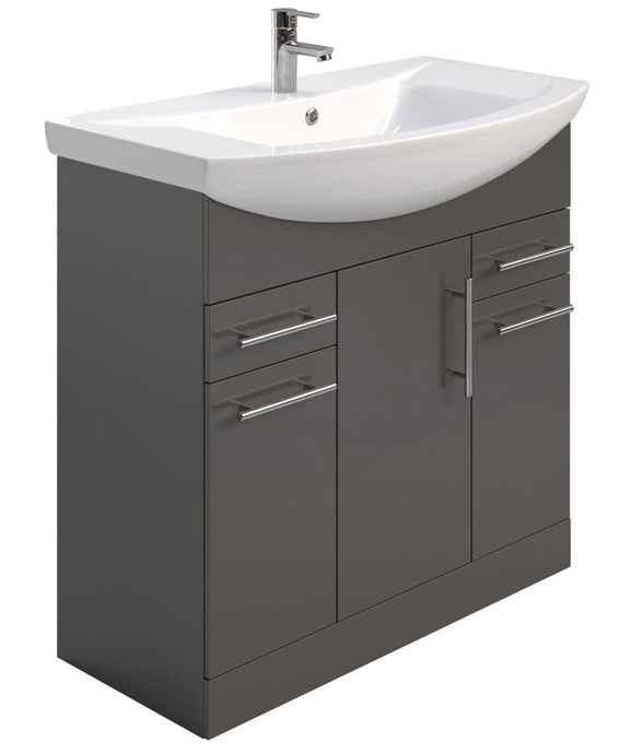 Sonas Belmont 85CM Gloss Grey Vanity Unit | ELTBEL85GG