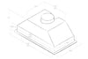 Elica 52cm ERA Canopy Hood for 60cm Unit Silver | ERAGRA60