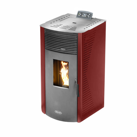 Henley Elm 12KW Wood Pellet Stove | Red | Square | STP014