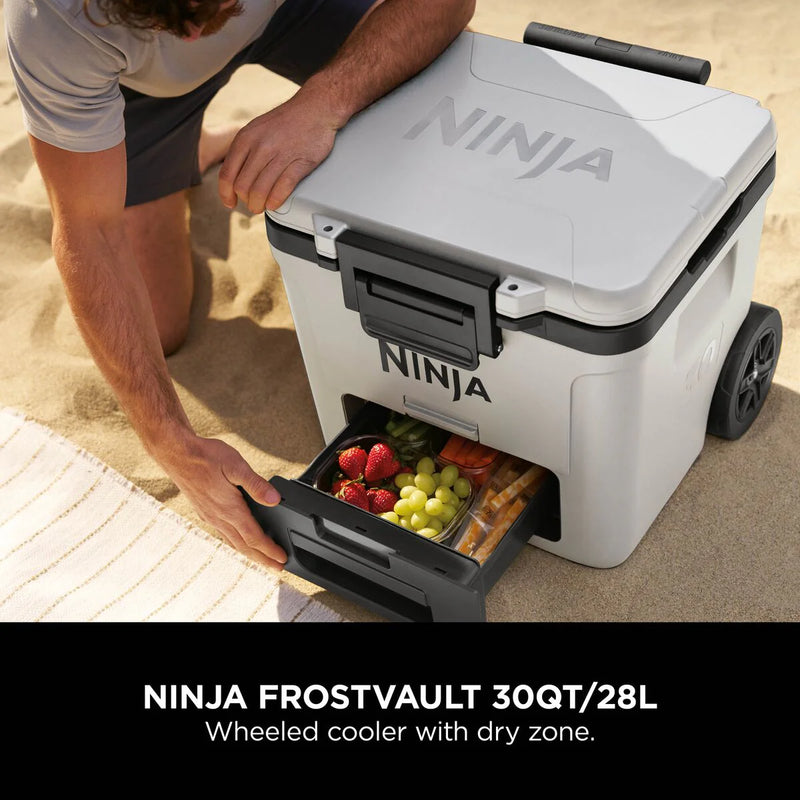 Load image into Gallery viewer, Ninja FrostVault 30QT/28L Wheeled Cooler with Dry Zone | Cloud White | FB230UKWH
