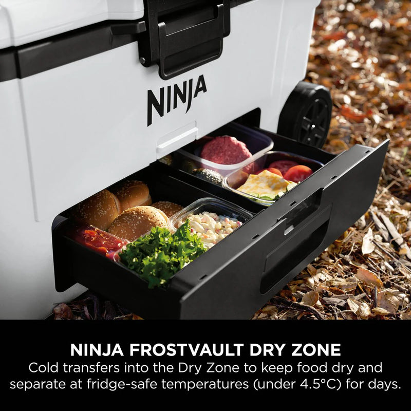 Załaduj obraz do przeglądarki galerii, Ninja FrostVault 65QT/61L Wheeled Cooler with Dry Zone | Cloud White | FB265EUUKWH
