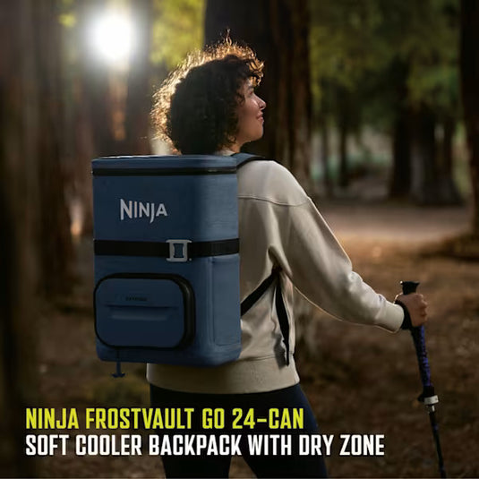 Ninja FrostVault Go 17 litre 24-Can Backpack Soft Cooler | Lakeshore Blue | FF124EUUKNV