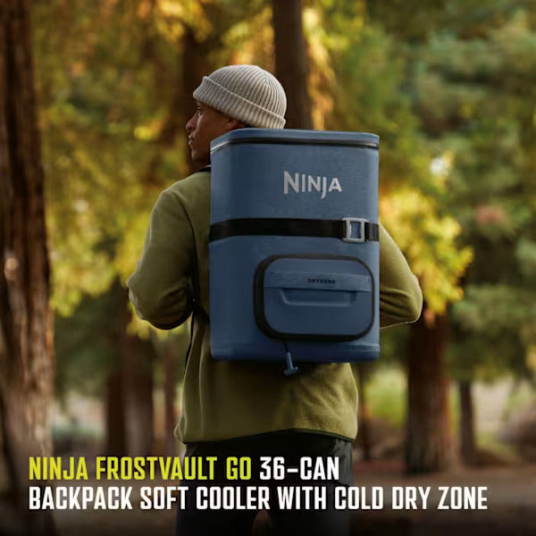 Load image into Gallery viewer, Ninja FrostVault Go 23 litre 36-can Backpack Soft Cooler | Lakeshore Blue | FF136EUUKNV
